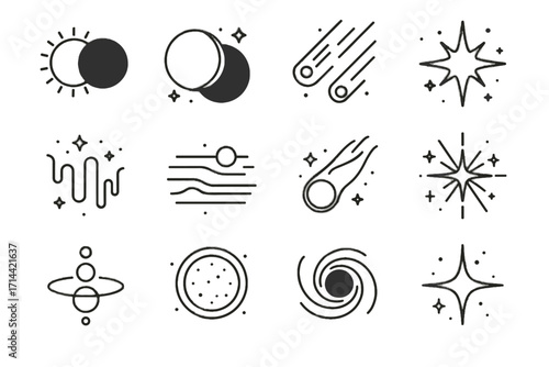 Comet tail explosion grid transit icon astronomical eclipse meteor blood vector supernova