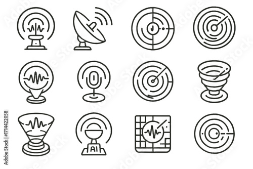 Ai smart acoustic sound radar holographic icons scanner icon recognition sensor voice