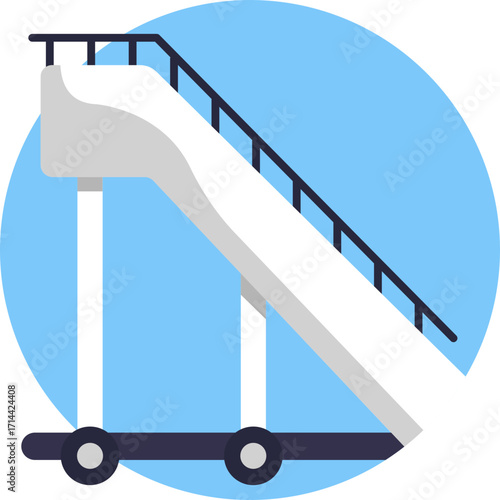 Portable stairs used for boarding or exiting an aircraft.
