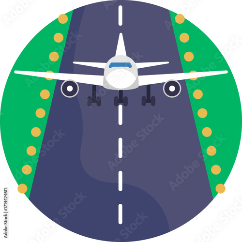 Airport runway marked for aircraft operations.