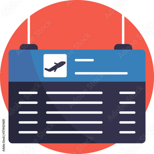 Represents flights leaving the airport, often shown with an airplane taking off.