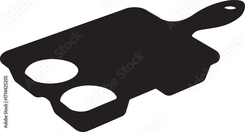  black silhouette of paint tray on white background, vector