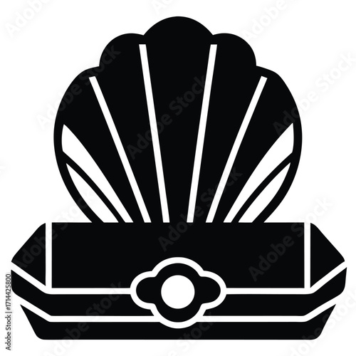 mermaid seashell jewelry case vector icon