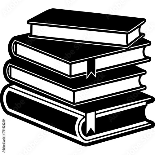 stack of books isolated