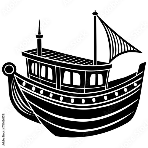 vector illustration of a ship