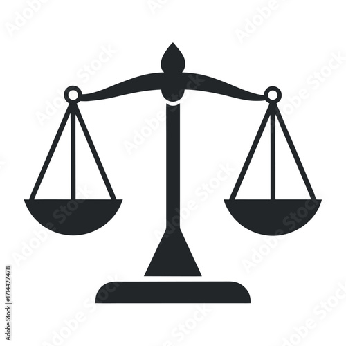 Minimalist silhouette of a classic balance scale design