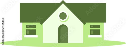 Home Icon Green Color – Eco House, Real Estate, and Sustainable Living Vector Symbol