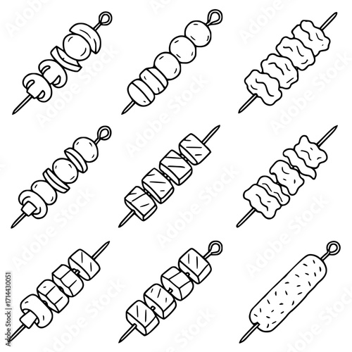 Set of kebab, vector SVG, transparent PNG