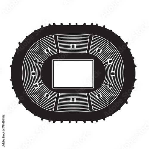 Overhead View Stadium Illustration Icon