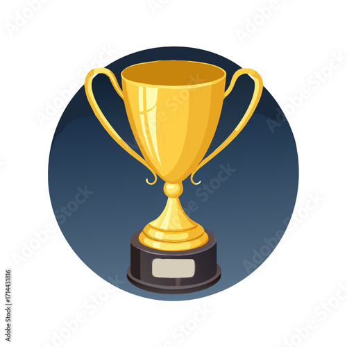 Golden trophy award for champions isolated on transparent background