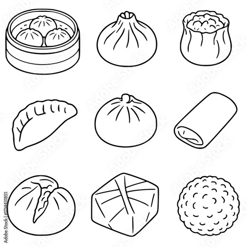 Vector set of dumpling