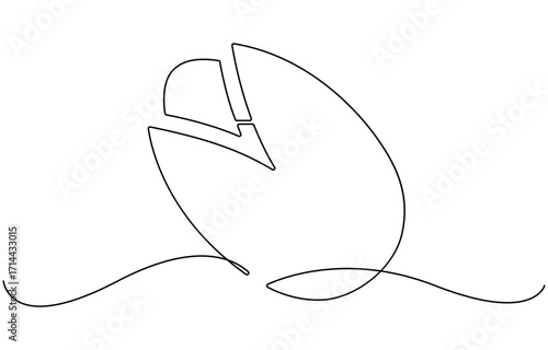 One Continuous Line Drawing of Peanut Icon.