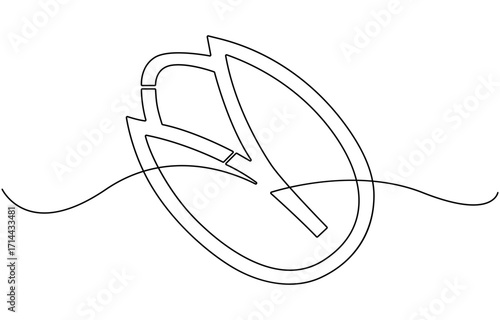 One Continuous Line Drawing of Peanut Icon.