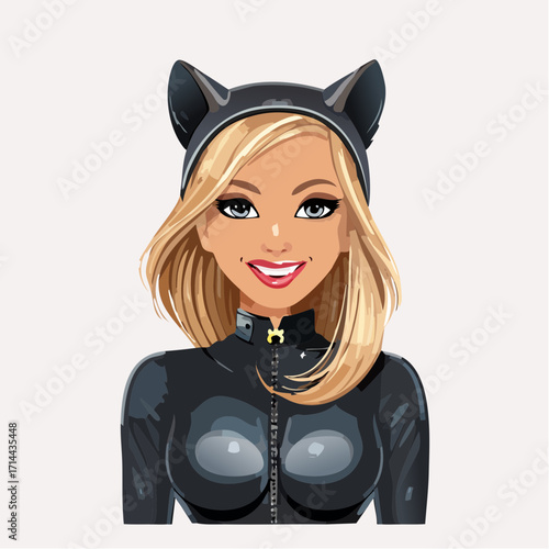 Frau im Katzenkostüm