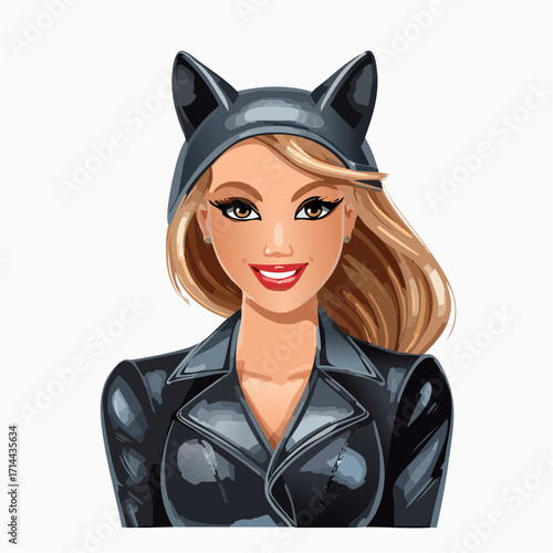 Frau im Katzenkostüm