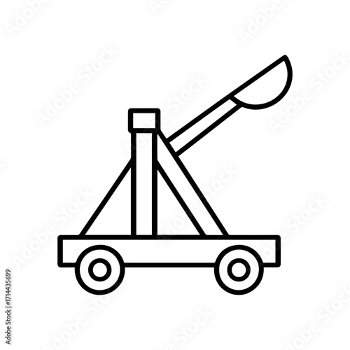Line icon catapult vector on a white background
Vector icon on a white background