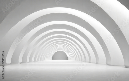 Wallpaper Mural Abstract white arched tunnel with smooth curves and symmetrical design Torontodigital.ca