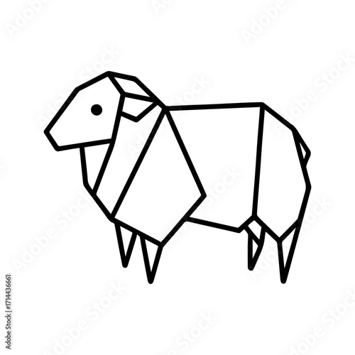 Line icon origami sheep vector on a white background
Vector icon on a white background