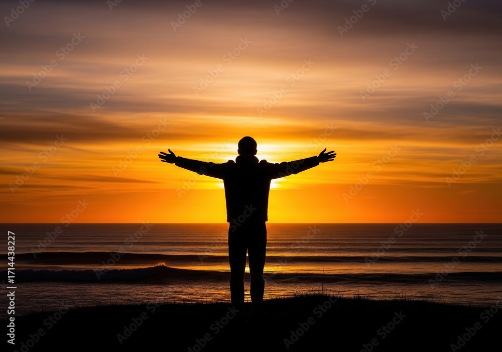 Fototapeta premium Embracing the Radiance of Golden Sunset