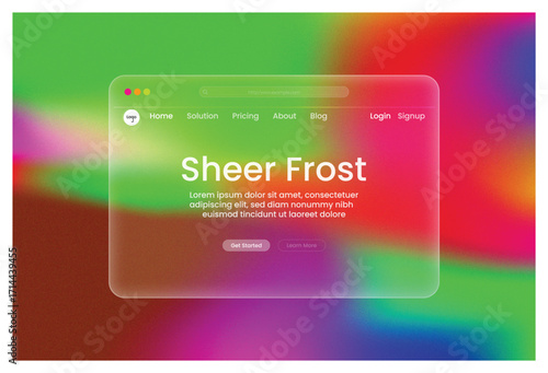 web design interface landing page gradient glass effect