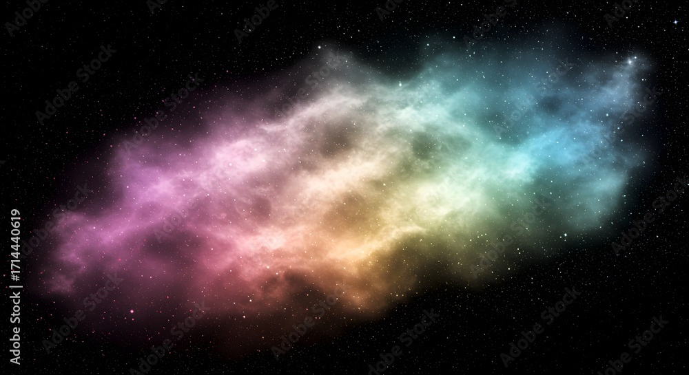 Naklejka premium Vibrant Nebula with Stars in Deep Space - Cosmic Background