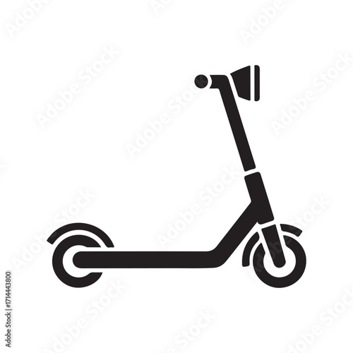 Black Silhouette of an Electric Scooter Icon