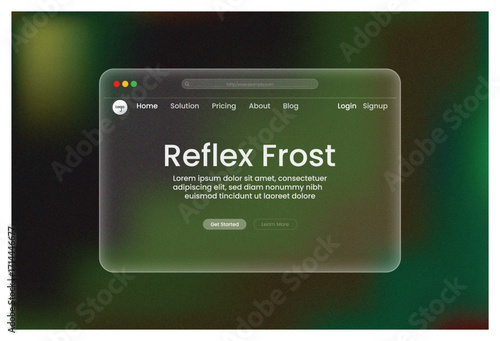 Sleek frosted glass interface mock up showcasing modern design elements website architecture and intuitive UX for