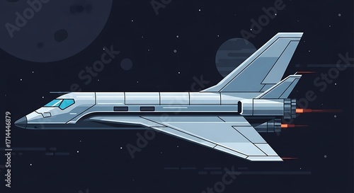 Space shuttle flying.