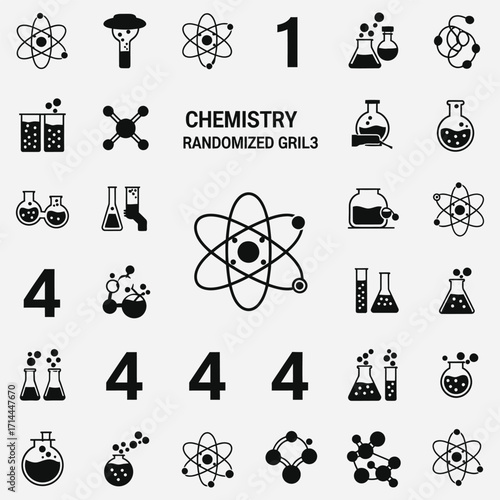 Chemistry-themed illustration with atoms and molecules, perfect for educational or scientific use