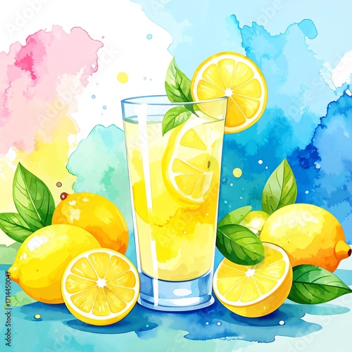Colorful lemonade illustration