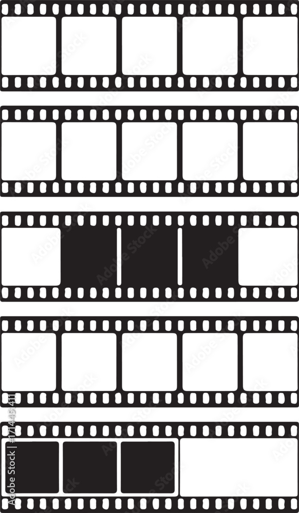 Fototapeta premium Film Strip Frame with Empty Frames for Photography and Presentation Backgrounds and Overlays