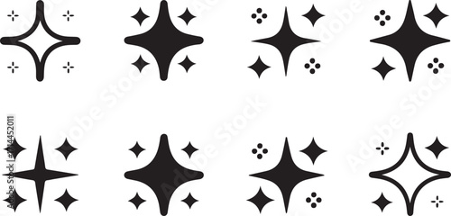 Collection of Sparkling Star Vector Graphics for Cleanliness and Special Effects