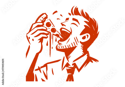 Slice of pizza hand drawn sketch vector illustration