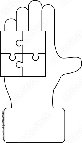palm icon and puzzle icon with black background