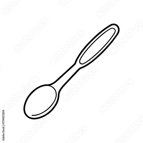 spoon outline coloring book page vector illustration line art drawing