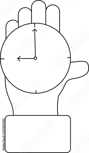 palm icon and wall clock icon with black background