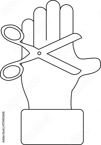 palm icon and scissors icon with black background