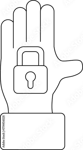 palm icon and padlock icon with black background