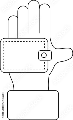 palm icon and wallet icon with black background