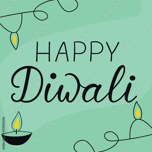 Celebrate Happy Diwali with vibrant candles and festive greetings, a joyful holiday