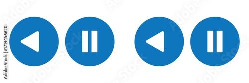 Media Player Buttons icon set, Play and pause buttons sign, Video Audio Player button symbol, vector illustration