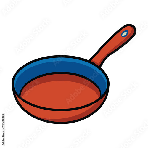 frying pan template clipart cartoon vector Illustration