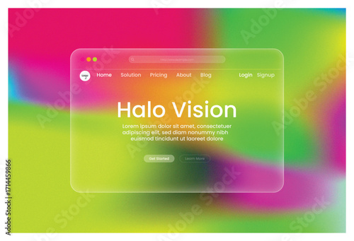 web design interface landing page gradient glass effect
