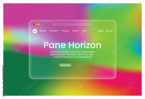 web design interface landing page gradient glass effect