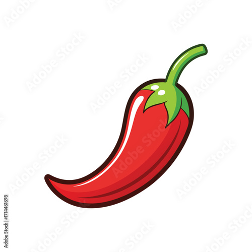 red chili template clipart cartoon vector Illustration