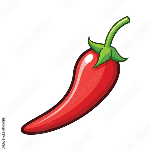 red chili template clipart cartoon vector Illustration