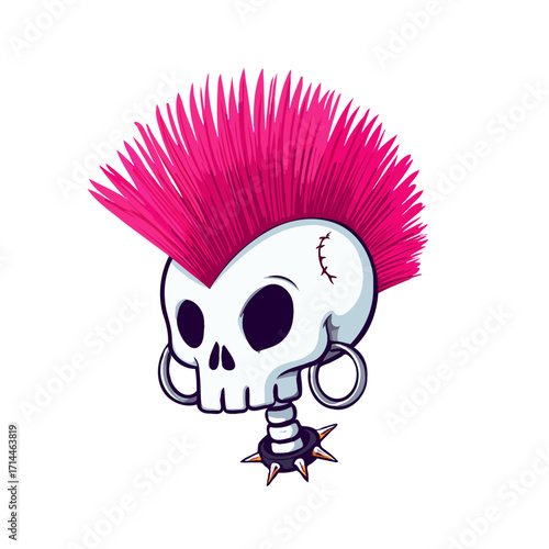 Skull with Pink Mohawk