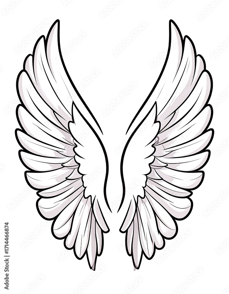 Obraz premium Pair of stylized white angel wings