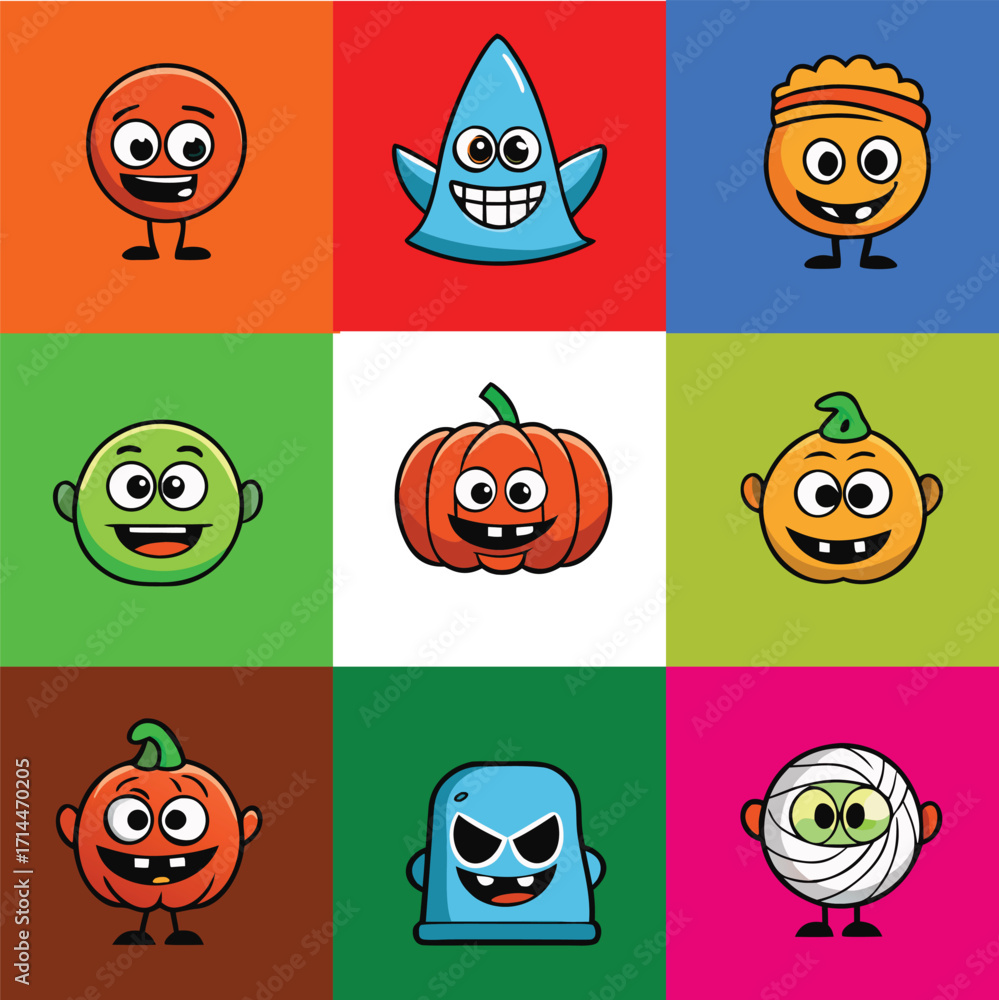 Fototapeta premium halloween pumpkin set
