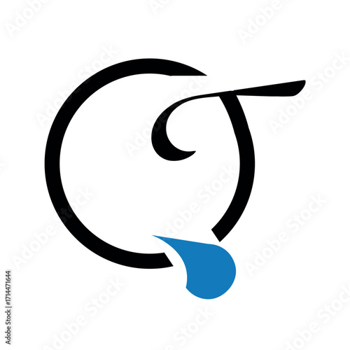 Abstract letter qt logo design.